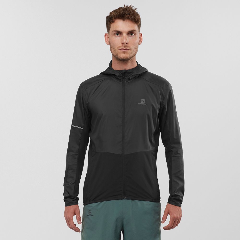 Salomon AGILE WIND Chaquetas Hombre - Negras - Colombia (10936-ZVOU)